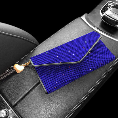 Portefeuille Femme Cristaux Bling - Porte-Cartes Carré Fashion avec Strass