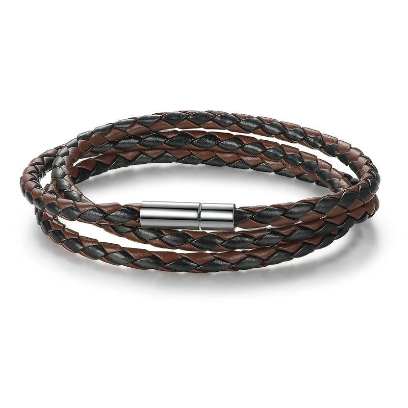 Bracelet Tressé Multicouche — Style Vintage Unisexe, 6 Coloris