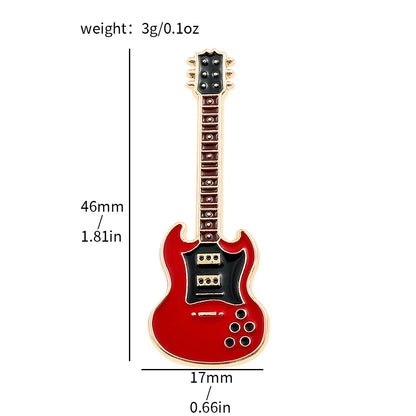 Broche Guitare Instrument Musical Amusante Émaillée – Pin's Badge Kpop Rock Musique Unisexe