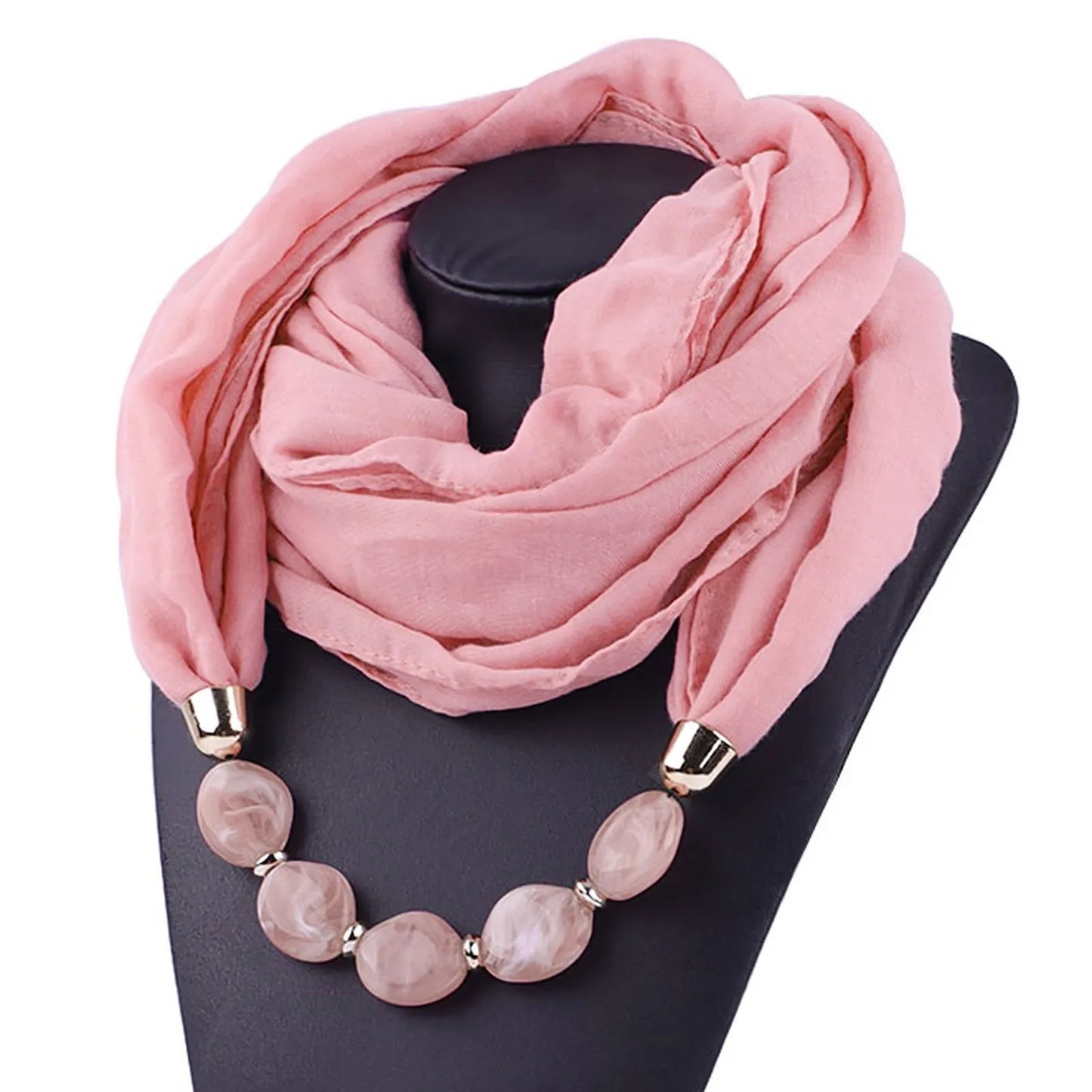 Foulard Collier Ethnique Coton Lin - Accessoire Mode Pendentif Doux