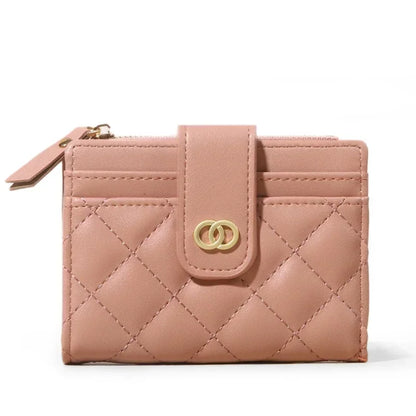 Portefeuille Femme Cuir Petit Sac Zip - Porte-Cartes Porte-Monnaie Rose Noir Rouge