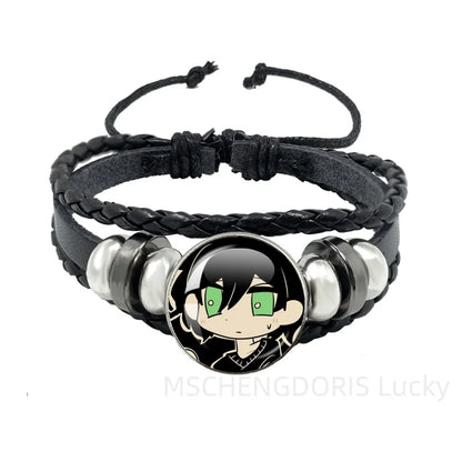Bracelet Gaming Coffin Andy Leyley – Cuir Multicouche Tressé Noir Unisexe