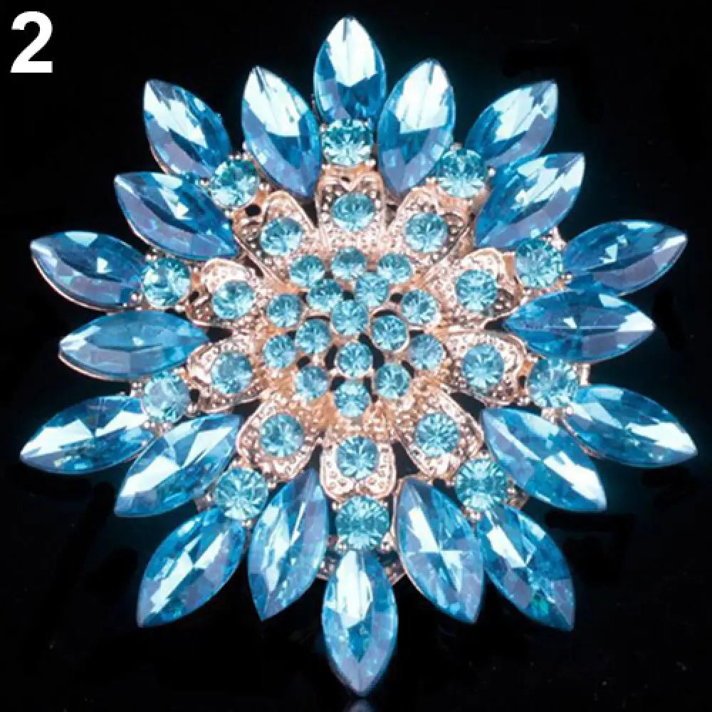 Broche Fleur Strass Brillante Alliage – Pin's Bouquet Mariée Mariage Femme