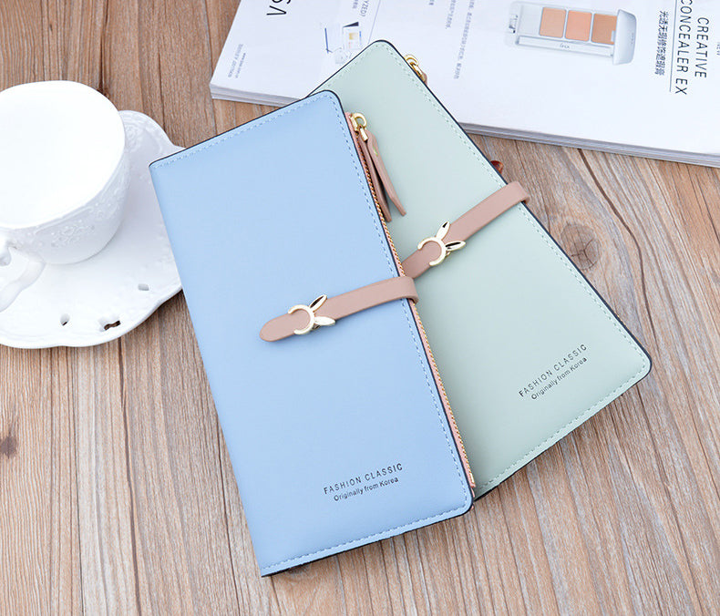 Portefeuille Femme Long Cuir Luxe Slim - Porte-Carte Crédit Clutch Élégant Tendance