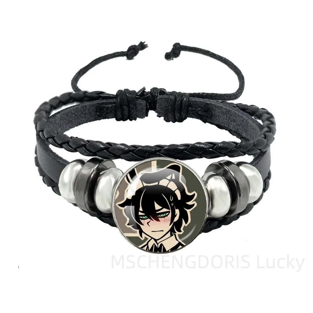 Bracelet Gaming Coffin Andy Leyley – Cuir Multicouche Tressé Noir Unisexe
