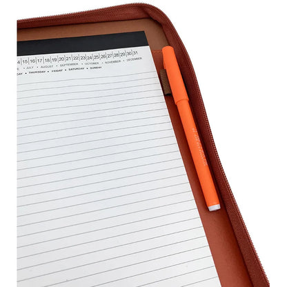 Porte-Documents Cuir Fermeture Éclair - Portfolio Business iPad Tablette Organisateur Entrevue Marron