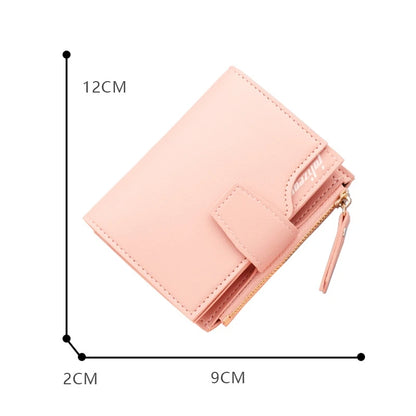 Mini Portefeuille Femme Compact Noir - Petit Porte-Cartes Élégant pour Filles