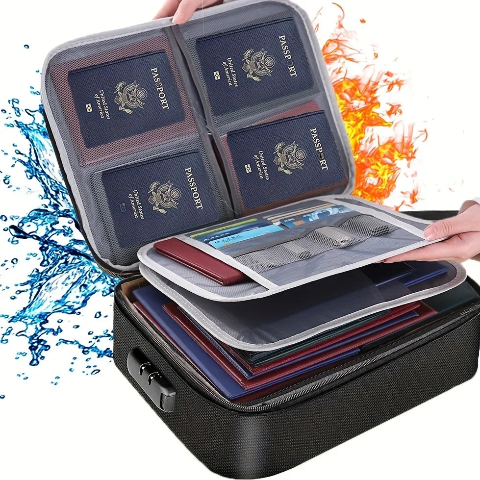 Organisateur de Documents Portable en Oxford – 2 ou 3 Couches, Cadenas en Option