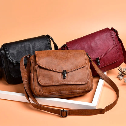 Sac à Bandoulière Femme Vintage Cuir Souple - Petit Sac Crossbody Designer Luxe