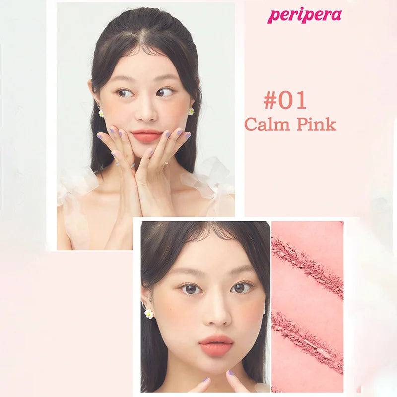 Blush K-Beauty Calm Pink - Poudre Mate Fine Joues Longue Tenue Non-Cakey Maquillage Nude Coréen