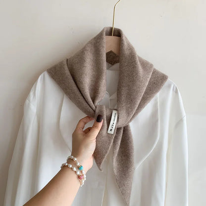 Foulard Triangle Laine Style Américain Coréen - Écharpe Tricotée Multifonction Femme Hiver
