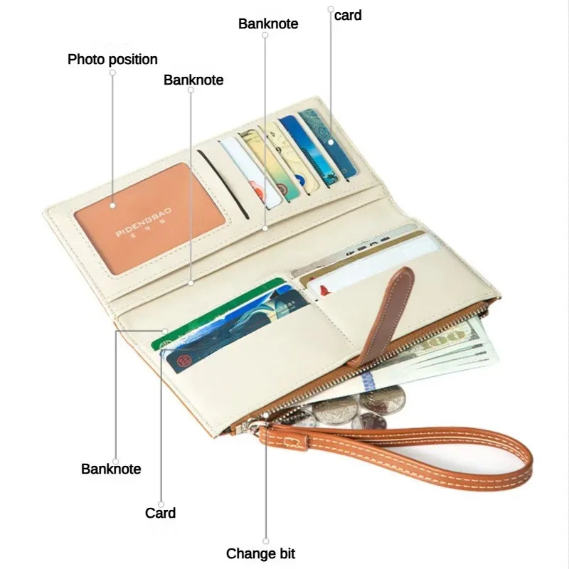 Portefeuille Femme Élégant Multi-Fentes 2026 - Clutch Grande Capacité Porte-Cartes