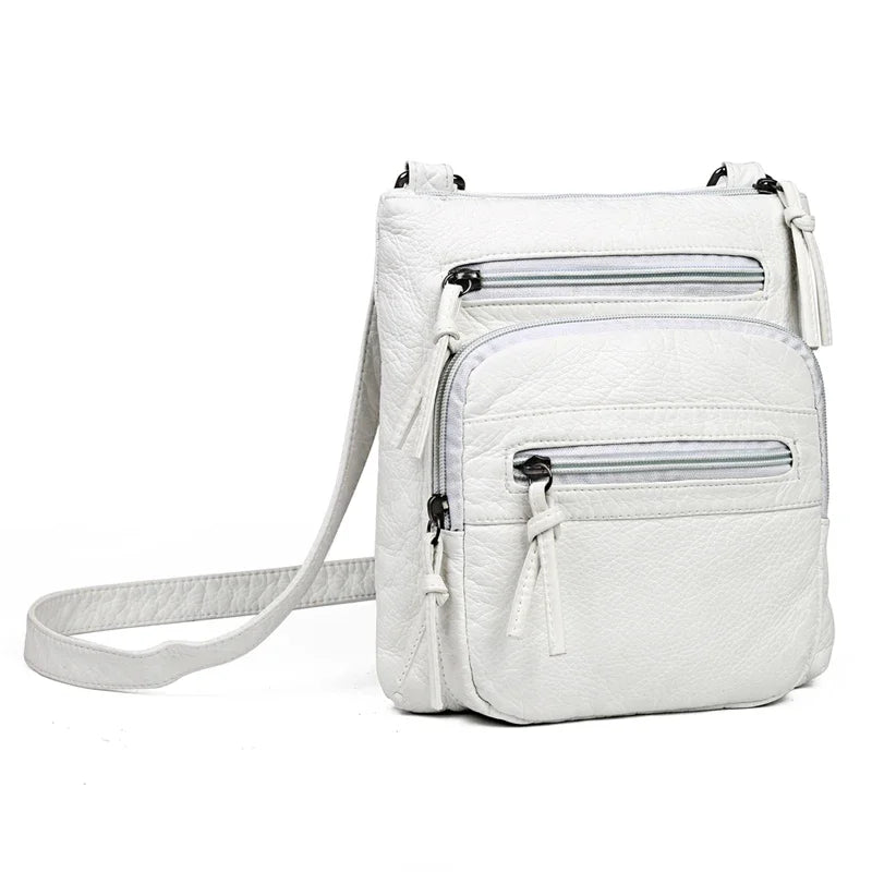 Sac à Main Femme Cuir PU Multi-Couches - Sac Épaule Bandoulière Crossbody Messenger Rabat Porte-Monnaie