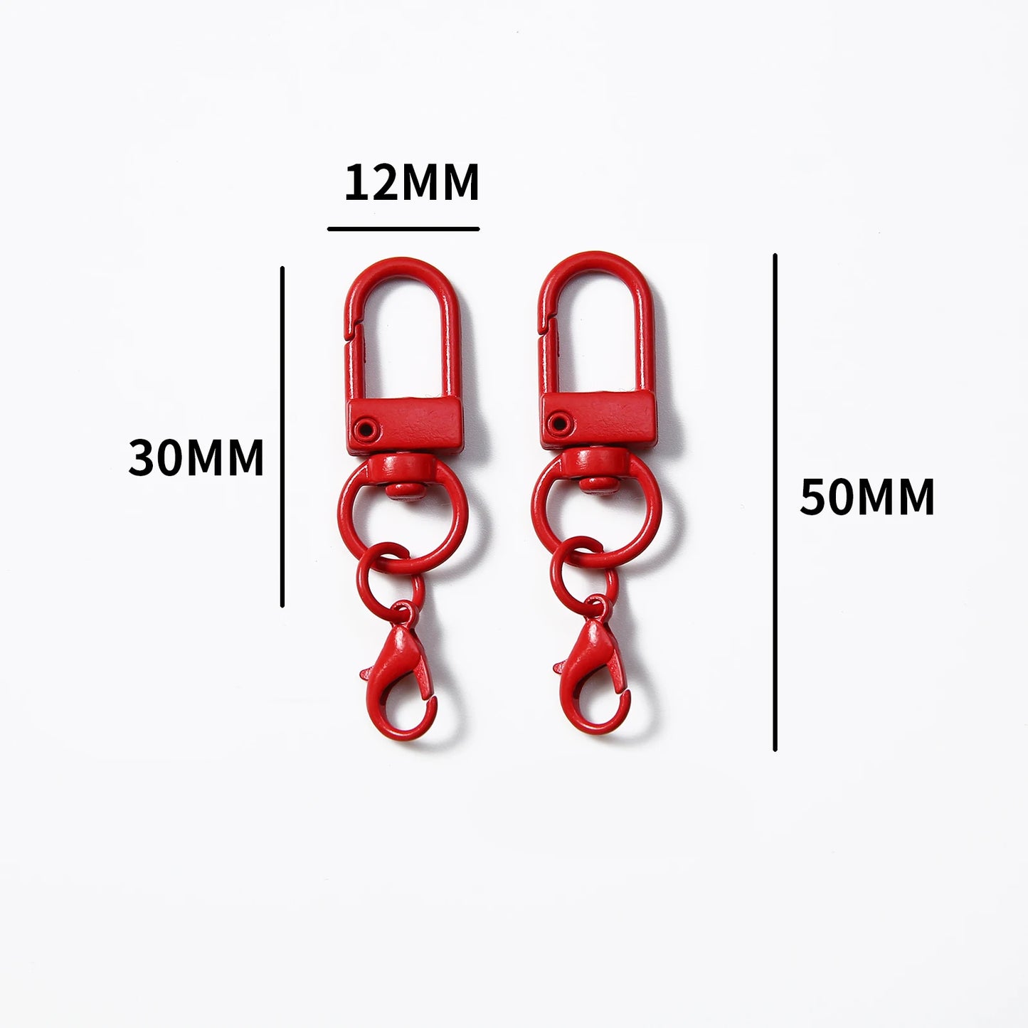 Mousquetons Métalliques Colorés – Lot de 10, 50 ou 100 pcs
