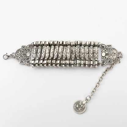Bracelet Bohème Multicouche Pièces – Bangle Ajustable Or Antique