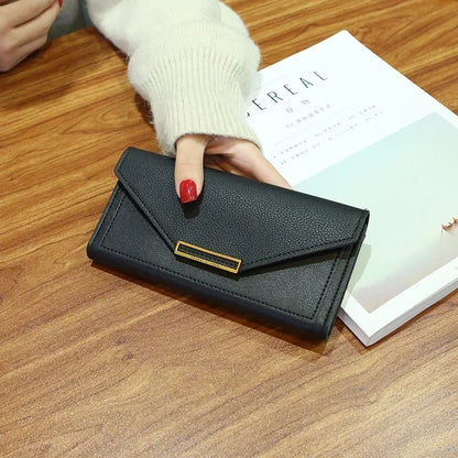 Portefeuille Femme Cuir Long Fashion Hasp - Clutch Wallet Cartera Mujeres avec Poche Téléphone