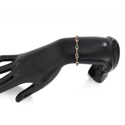 Bracelet Cristaux Colorés Bohème Tissé Main Créatif – Chaîne Dorée Simple Femme