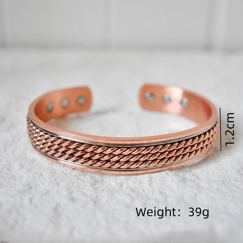 Bracelet Cuivre Pur 99,99% Magnétique – Soulagement Arthrite Unisexe