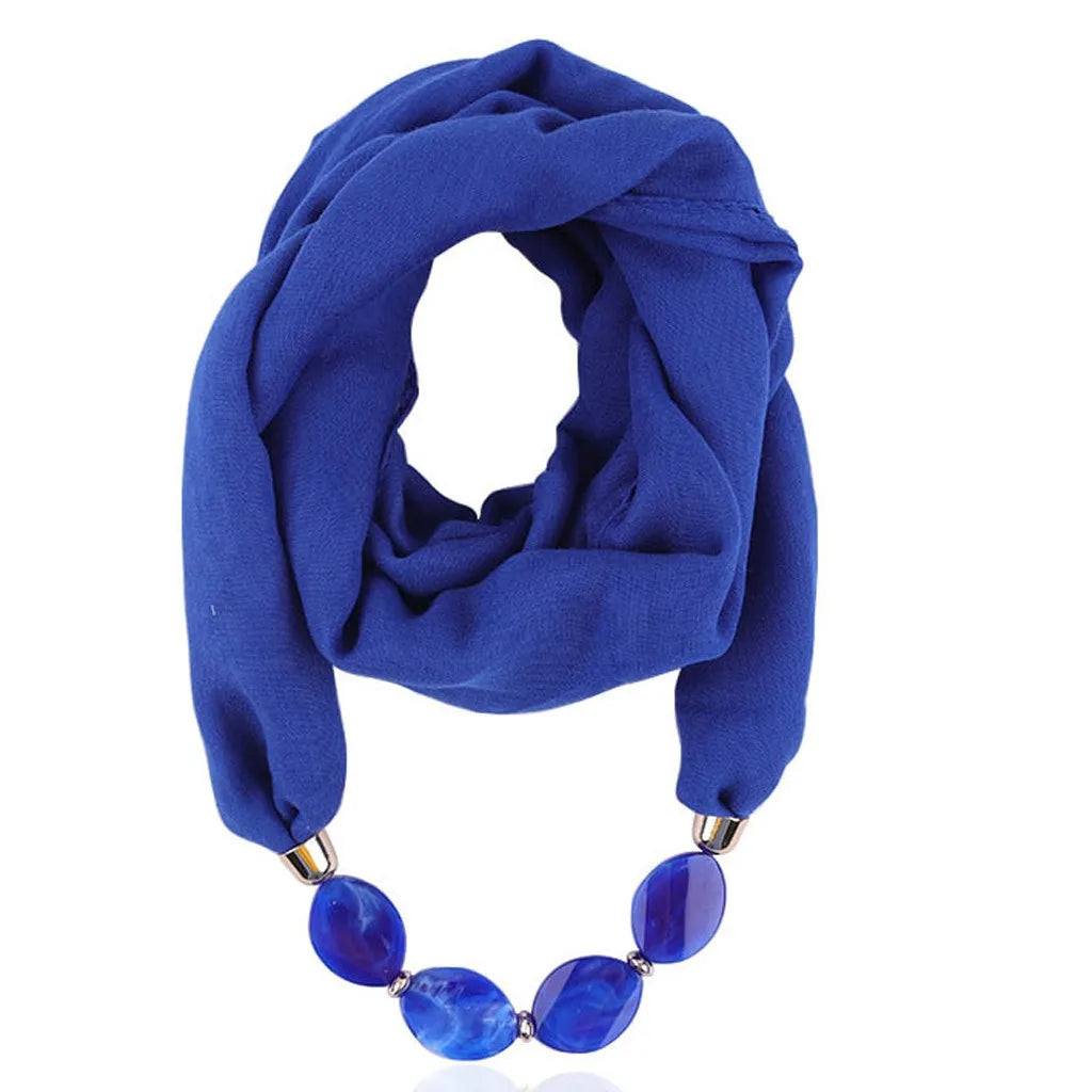 Foulard Collier Ethnique Coton Lin - Accessoire Mode Pendentif Doux