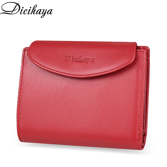 Portefeuille Femme Cuir Véritable - Porte-Monnaie Mini Clutch Porte-Cartes Bourgogne