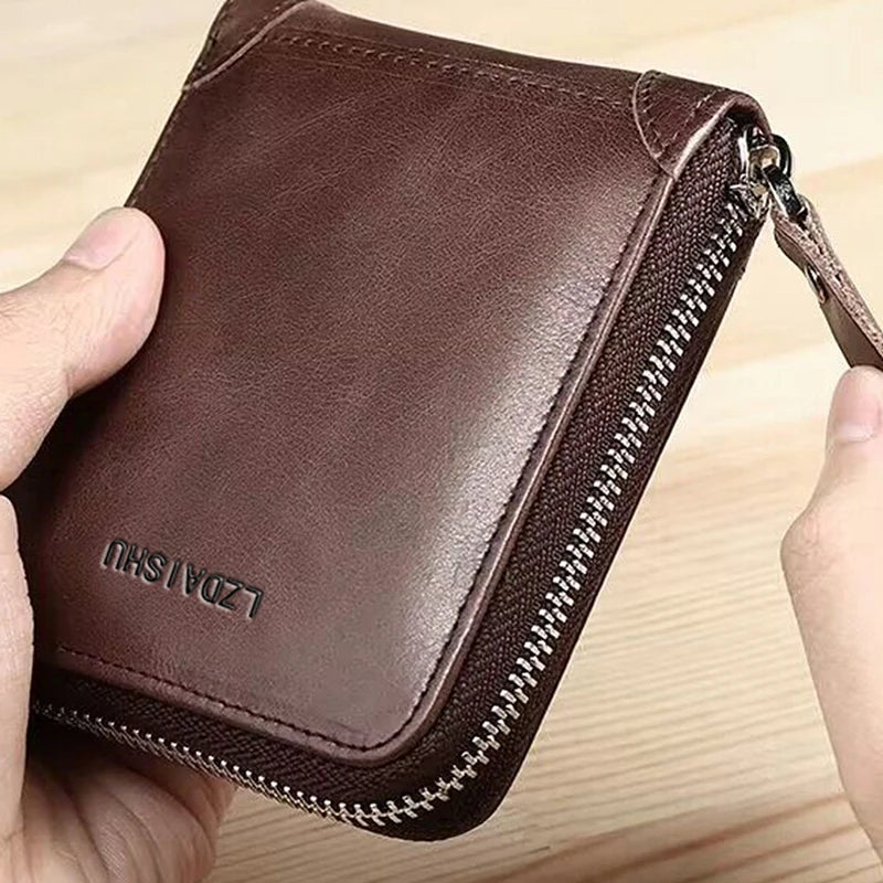 Portefeuille Homme Femme Cuir PU Compact - Porte-Cartes Poche Khaki Unisexe