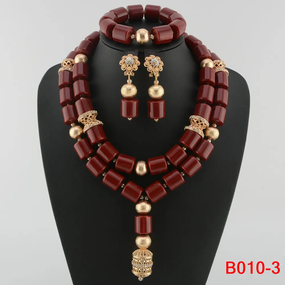 Ensemble Bijoux Perles Cristal Africain – Parure Mariée Luxe
