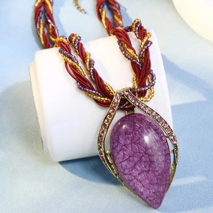 Collier Ras-du-Cou Bohème Ethnique Multicouche Perles Strass – Fait Main Femme