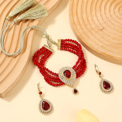 Ensemble Bijoux Marocain Traditionnel – Boucles Bracelet Mariée Luxe
