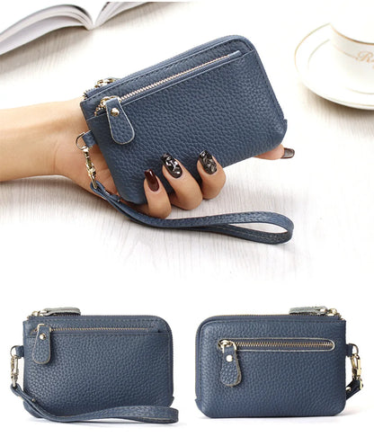 Portefeuille Long Femme Cuir PU Grande Capacité - Porte-Cartes Dragonne Multi-Compartiments
