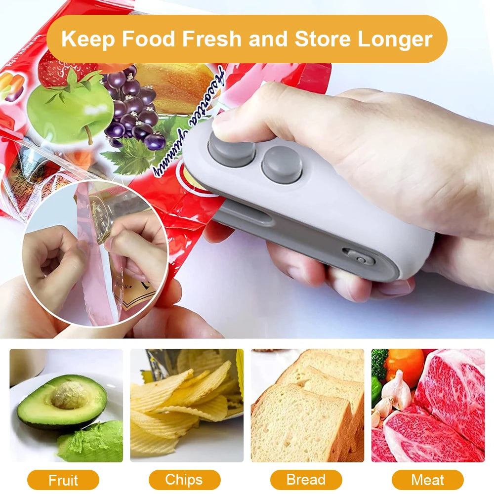 Mini Thermoscelleur Rechargeable pour Sacs Alimentaires – Portable & Magnétique
