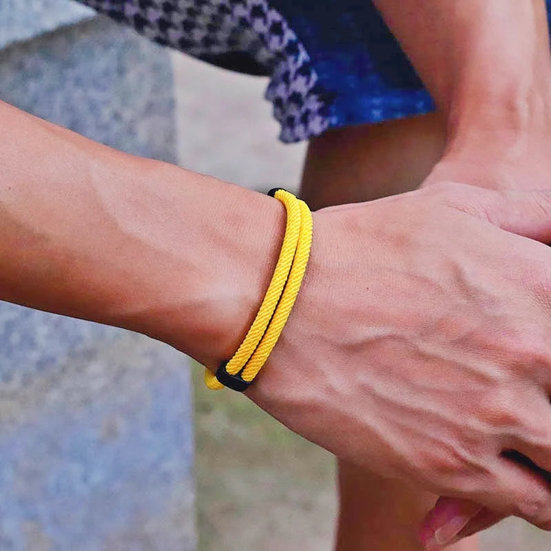 Ensemble 2 Bracelets Hommes Fil Rouge Porte-Bonheur – Ajustables Ethniques