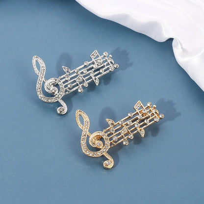 Broche Note de Musique Émaillée Cristaux – Pin's Élégant Musical Amoureux Musique