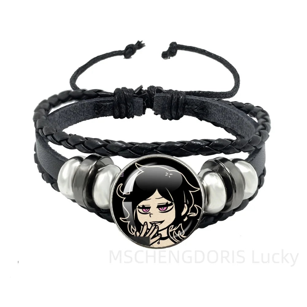 Bracelet Gaming Coffin Andy Leyley – Cuir Multicouche Tressé Noir Unisexe