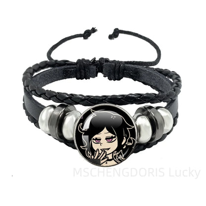 Bracelet Gaming Coffin Andy Leyley – Cuir Multicouche Tressé Noir Unisexe