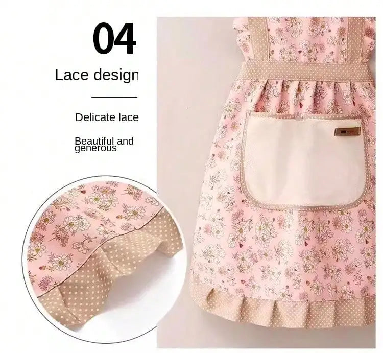 Tablier de Cuisine en Toile avec Motif Floral - Résistant aux Taches et à l'Huile