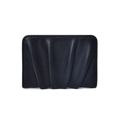 Portefeuille Femme Court Cuir PU Imperméable - Porte-Carte Plissé Multifonction Grande Capacité Bifold