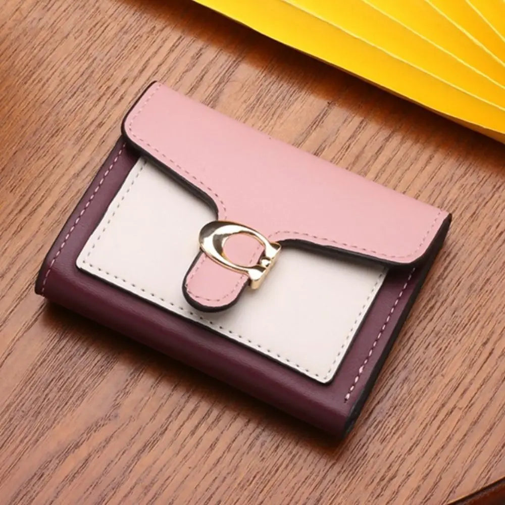 Portefeuille Femme Mini Cute Cuir PU Court - Porte-Monnaie Fashion Coin Money Bag Grande Capacité Blanc