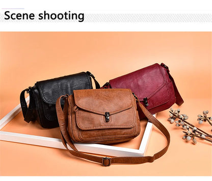 Sac à Bandoulière Femme Vintage Cuir Souple - Petit Sac Crossbody Designer Luxe