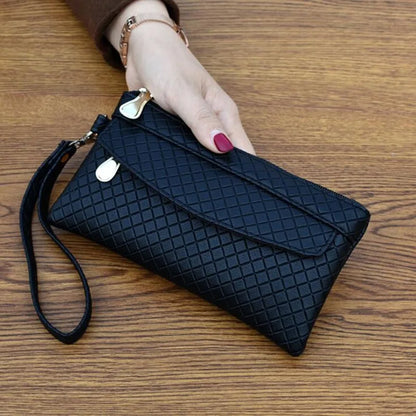 Portefeuille Femme Long Classique Cuir PU Bracelet - Clutch Bag Grande Capacité Téléphone Fashion Simple