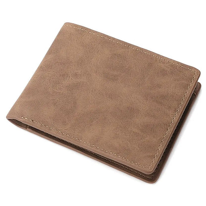 Portefeuille Homme Cuir PU Multi-Cartes - Porte-Monnaie Pliable Grande Capacité
