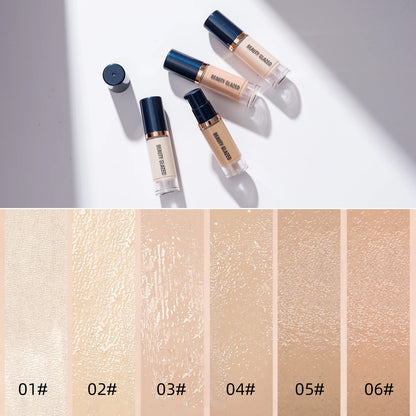 Fond de Teint Liquide Beauty Glazed 6 Couleurs - Couvrance Totale Waterproof Hydratant Effet Naturel Longue Tenue