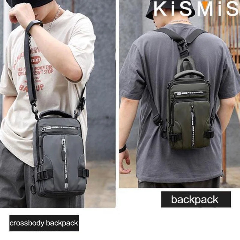 Sac Bandoulière Multifonction avec Port USB – Nylon Imperméable