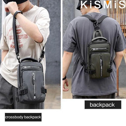 Sac Bandoulière Multifonction avec Port USB – Nylon Imperméable