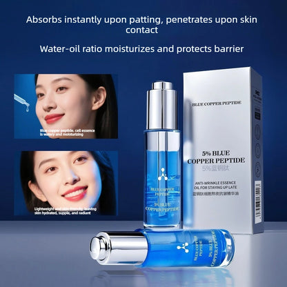 Sérum Peptide Cuivre Bleu 5% Visage - Anti-Rides Lifting Hydratant Éclaircissant Teint Soin Beauté