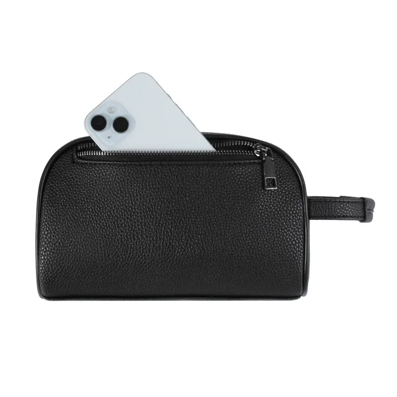 Portefeuille Cuir Fermeture Éclair Serrure Empreinte Digitale - Sac Anti-Vol Sécurisé Homme Femme