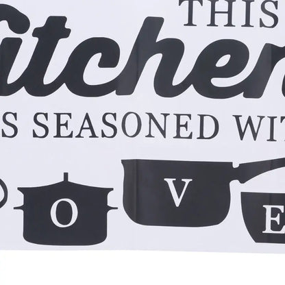 Sticker Mural Cuisine "This Kitchen is Seasoned with Love" - Autocollant Décoratif 60×28cm