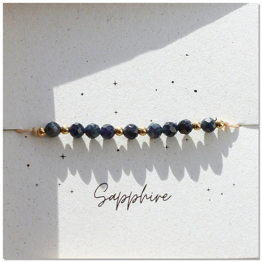 Bracelet Pierres Naturelles Ajustable – Perles 3mm Améthyste Grenat