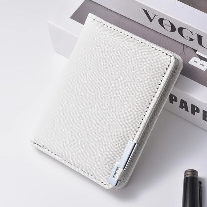 Portefeuille Homme Cuir Synthétique Slim - Porte-Carte Business Minimaliste Multiples Emplacements Géométrique