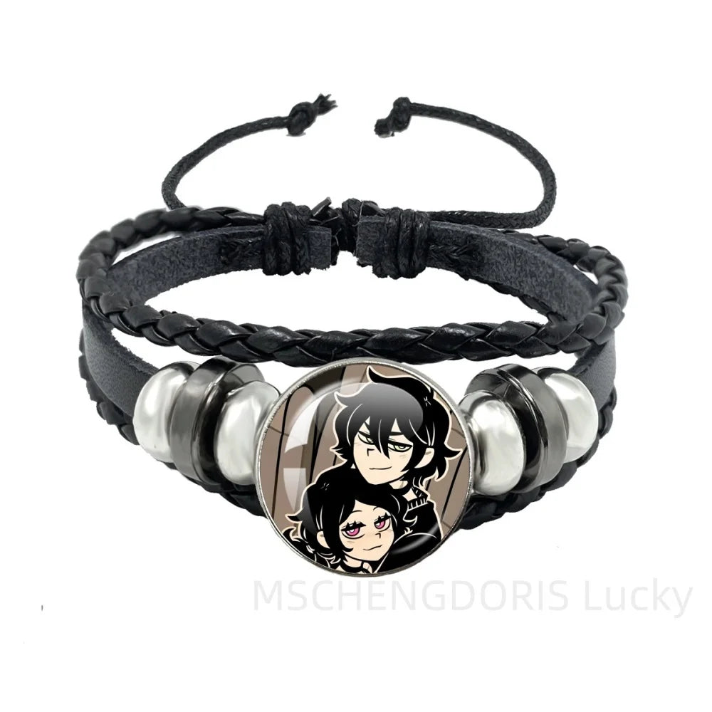 Bracelet Gaming Coffin Andy Leyley – Cuir Multicouche Tressé Noir Unisexe
