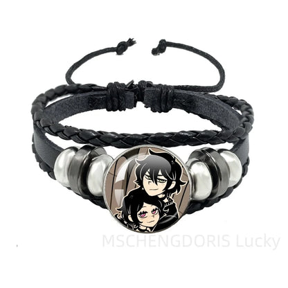 Bracelet Gaming Coffin Andy Leyley – Cuir Multicouche Tressé Noir Unisexe